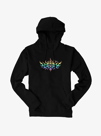 Pride Rainbow Flame Heart Hoodie