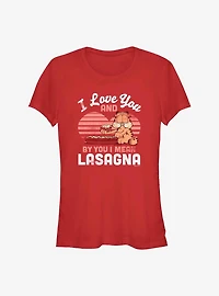 Garfield I Love You Lasagna Girls T-Shirt