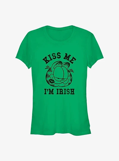 Garfield Kiss Me I'm Irish Girls T-Shirt