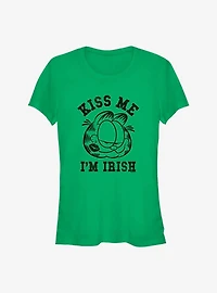 Garfield Kiss Me I'm Irish Girls T-Shirt