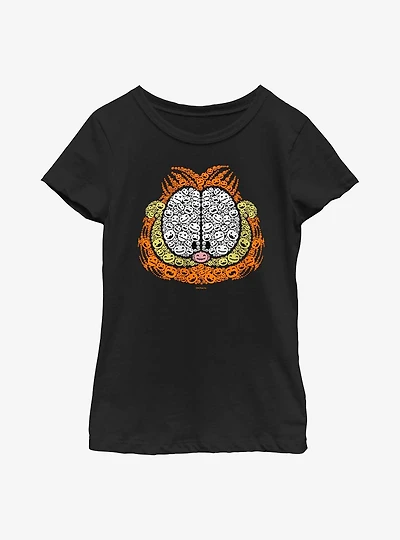 Garfield Pumpkin Face Fill Youth Girl's T-Shirt