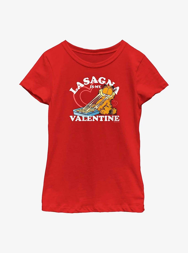 Garfield Lasagna Is My Valentine Youth Girl's T-Shirt