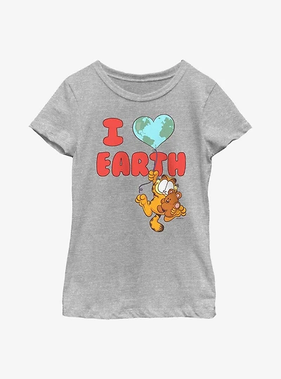 Garfield I Heart Earth Youth Girl's T-Shirt