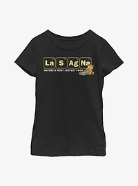 Garfield Lasagna Periodic Youth Girl's T-Shirt