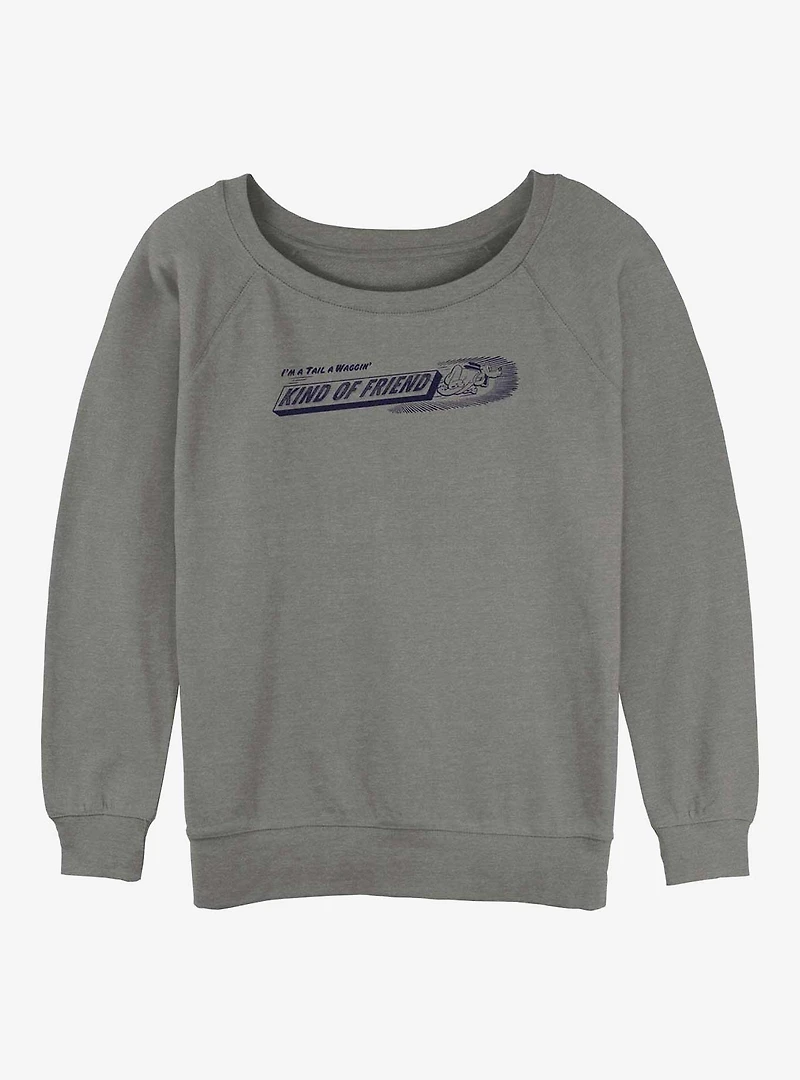 Disney100 Pluto Kind Of Friend Womens Slouchy Sweatshirt