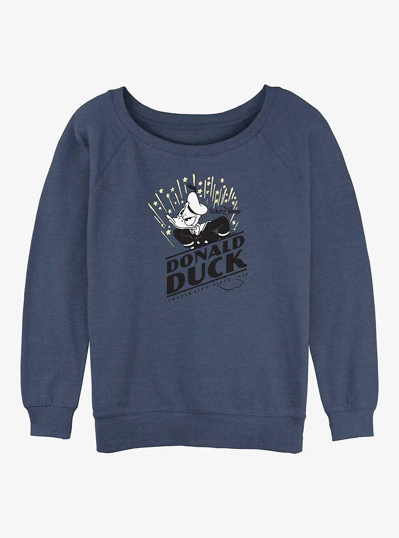 Disney100 Donald Duck Donal Frustrated Womens Slouchy Sweatshirt