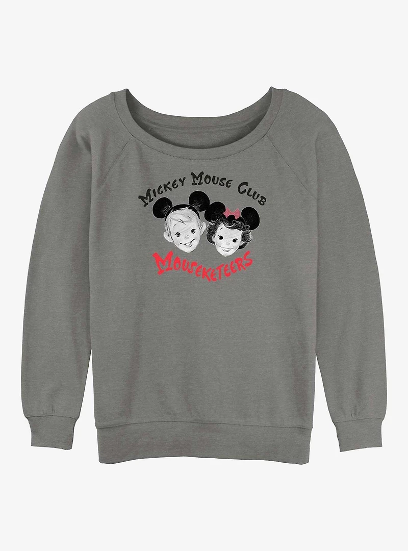 Disney100 Mickey Mouse Mouseketeers Club Womens Slouchy Sweatshirt