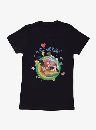 Looney Tunes That's All Folks Pride Womens T-Shirt