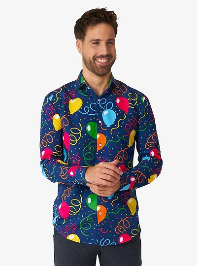 Confetti Balloons Button-Up Shirt