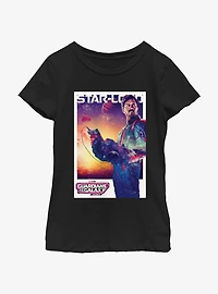 Guardians Of The Galaxy Vol. 3 Quill Starlord Poster Youth Girls T-Shirt