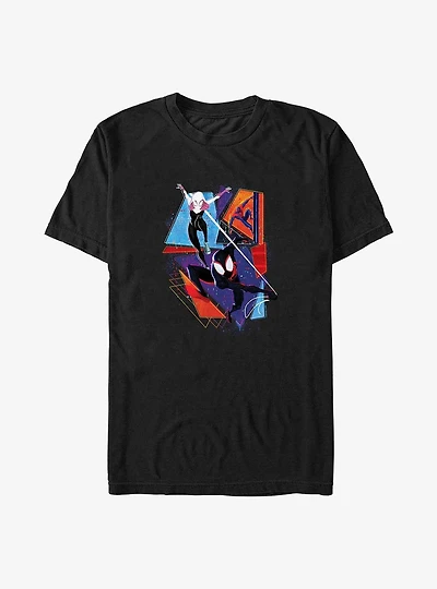 Marvel Spider-Man: Across The Spider-Verse Miles Gwen and Miguel Big & Tall T-Shirt