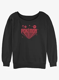 Pokemon Retro Title Womens Slouchy Sweatshirt