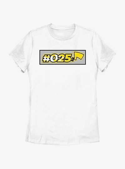 Pokemon Pikachu Hashtag 025 Tail Womens T-Shirt