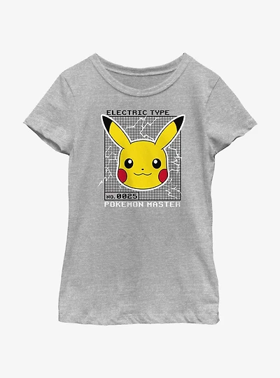 Pokemon Pikachu Electric Type Youth Girls T-Shirt