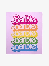 Barbie Rainbow Logo Stack Throw Blanket