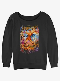 Disney Hercules Movie Poster Womens Slouchy Sweatshirt
