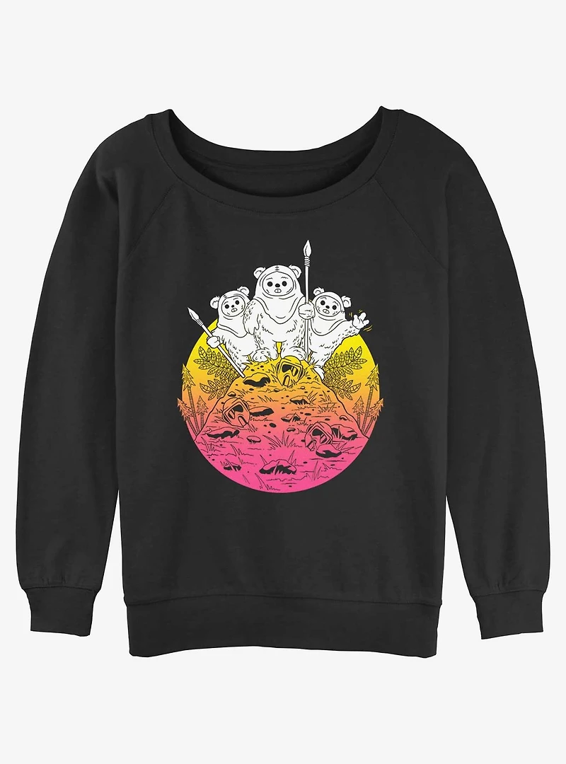 Star Wars Ewok Camp Womens Slouchy Sweatshirt