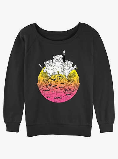 Star Wars Ewok Camp Womens Slouchy Sweatshirt