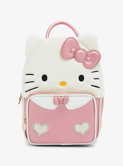 Her Universe Hello Kitty Rhinestone Fuzzy Mini Backpack