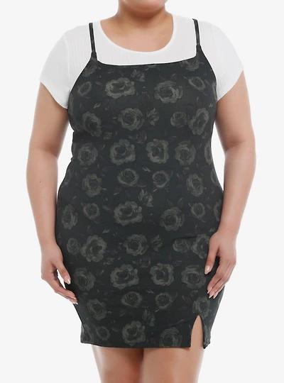 Thorn & Fable® Green Rose Twofer Dress Plus