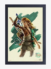 The Legend of Zelda: Tears of the Kingdom Link with Star Warsord Framed Poster