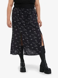 Daisy Street Cherub & Butterfly Slit Midi Skirt Plus Size