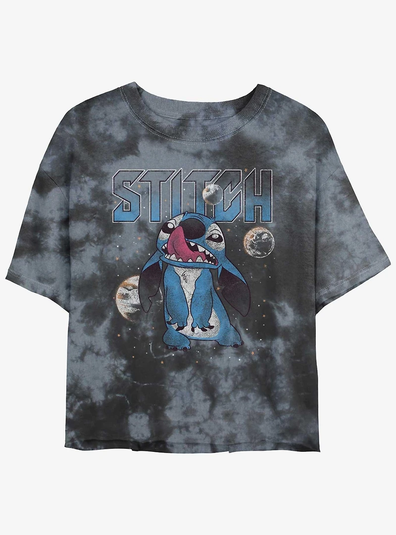 Disney Lilo & Stitch Planet Stitch Tie-Dye Girls Crop T-Shirt