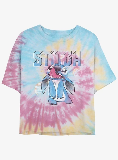 Disney Lilo & Stitch Planet Tie-Dye Girls Crop T-Shirt