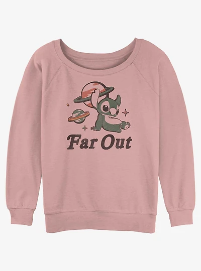Disney Lilo & Stitch Far Out Stitch Girls Slouchy Sweatshirt