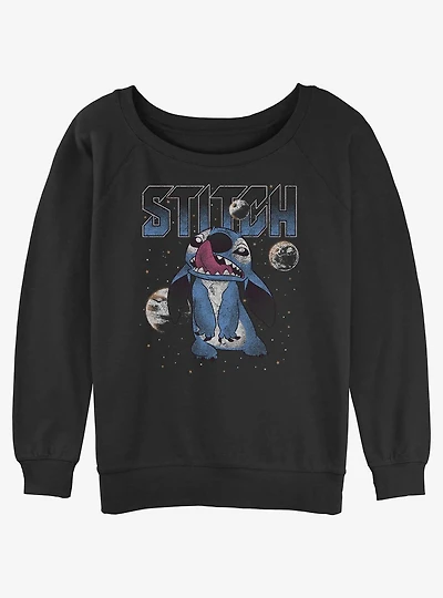 Disney Lilo & Stitch Planet Stitch Girls Slouchy Sweatshirt