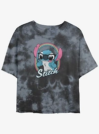Disney Lilo & Stitch Nerdy Stitch Tie-Dye Girls Crop T-Shirt