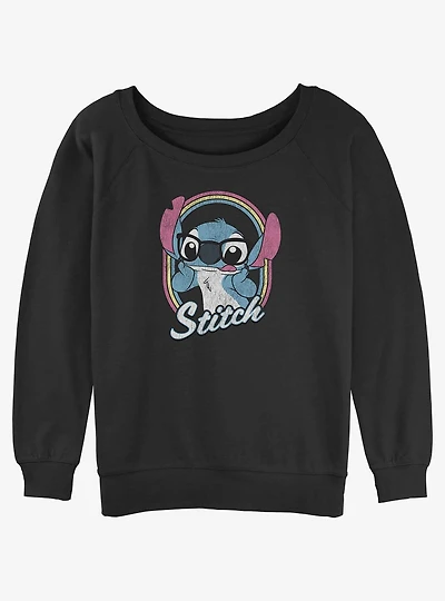 Disney Lilo & Stitch Nerdy Stitch Girls Slouchy Sweatshirt