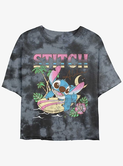Disney Lilo & Stitch Aloha Stitch Tie-Dye Girls Crop T-Shirt