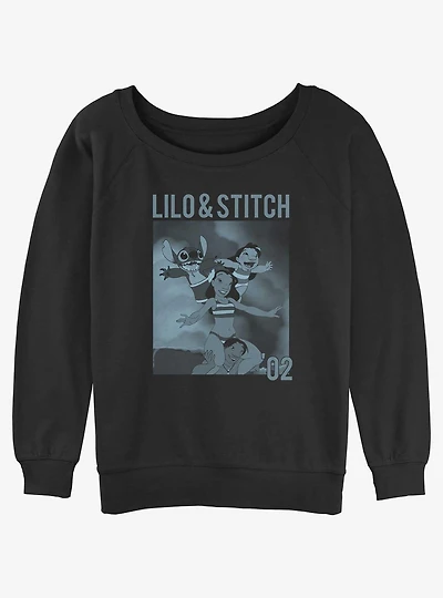Disney Lilo & Stitch Family Surf Girls Slouchy Sweatshirt