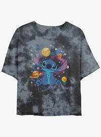 Disney Lilo & Stitch Space Stitch Tie-Dye Girls Crop T-Shirt