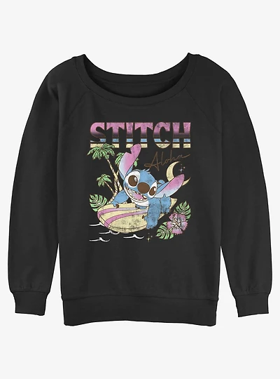 Disney Lilo & Stitch Aloha Stitch Girls Slouchy Sweatshirt