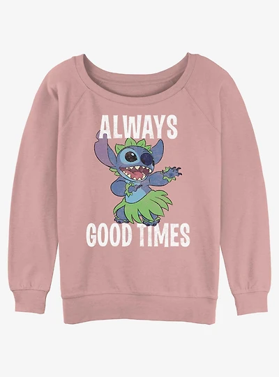 Disney Lilo & Stitch Good Time Stitch Girls Slouchy Sweatshirt