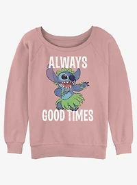 Disney Lilo & Stitch Good Time Stitch Girls Slouchy Sweatshirt