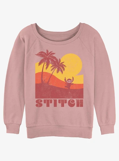 Disney Lilo & Stitch Sunset Stitch Girls Slouchy Sweatshirt