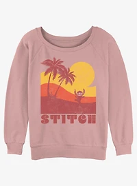 Disney Lilo & Stitch Sunset Stitch Girls Slouchy Sweatshirt