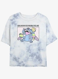 Disney Lilo & Stitch Juggling Responsibilities Tie-Dye Girls Crop T-Shirt