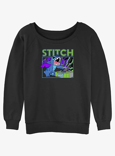 Disney Lilo & Stitch DJ Stitch Girls Slouchy Sweatshirt