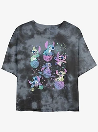 Disney Lilo & Stitch Planetary Stitch Tie-Dye Girls Crop T-Shirt
