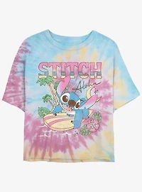 Disney Lilo & Stitch Aloha Tie-Dye Womens Crop T-Shirt