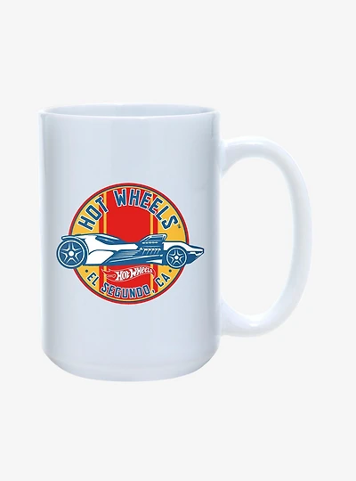 Hot Wheels Circle Striped Race Car Emblem Mug 15oz