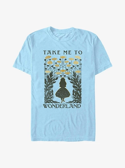 Disney Alice In Wonderland Take Me To Wonderland Flower Trail Extra Soft T-Shirt