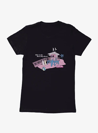 Barbie The Movie Best Day Ever Beach Tower Womens T-Shirt