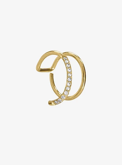 Steel Gold CZ Nose Hoop