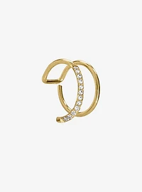 Steel Gold CZ Nose Hoop