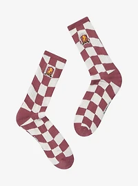 Harry Potter Gryffindor Crest Checkered Crew Socks - BoxLunch Exclusive